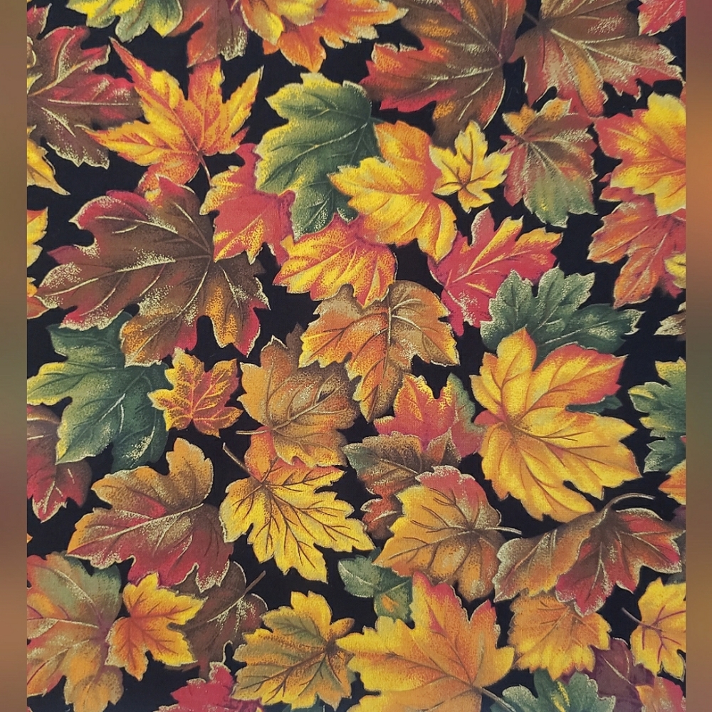 VIP By Cranston, Fall Leaves Fabric, Approx 20" x 44", New